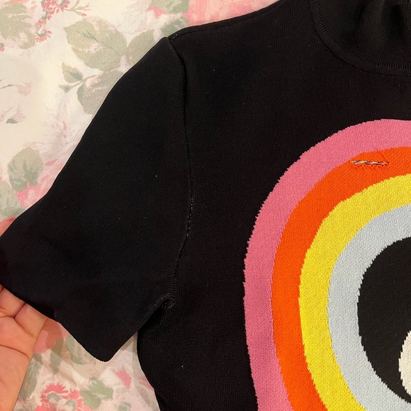 STAUD Short Sleeve Nat Top Rainbow Yin Yang XS - Picture 4 of 7